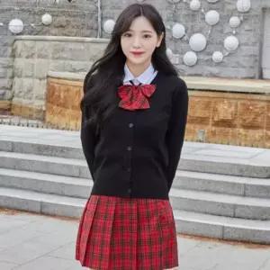 교복몰 보풀방지 블랙 가디건(여자) 교복 학생복 마이