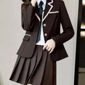 3버튼 브라운라인 여자 그레이_네이비 자켓 교복 학