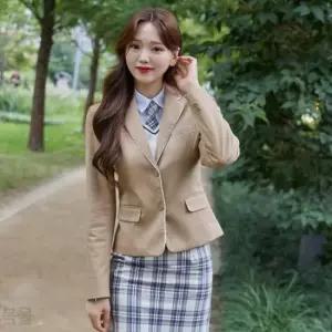 교복몰 베이지 흰줄라인 여자자켓 교복 학생복 자켓