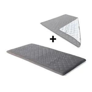 [셀러허브]럭스나인 라텍스 토퍼 8cm + 핫앤쿨 패드 그레이 싱글 (S27332526)