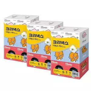 [셀러허브]크리넥스 카카오 미니 티슈 230매 x 6개 x 3세트 (S28519558)