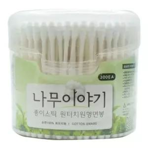 [하프클럽/]나무이야기 종이스틱원터치원형면봉 300EA_7635