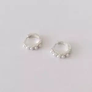 실버925 milky onetouch earring (silver925)
