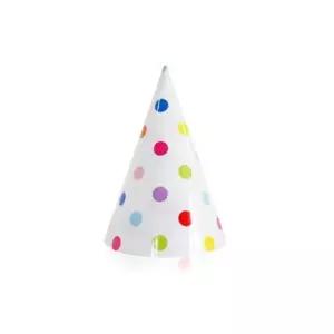 PW 라인도트파티고깔모자(6개입)레인보우 생일 풍선 모자 테이블용품 (W9A62DF)