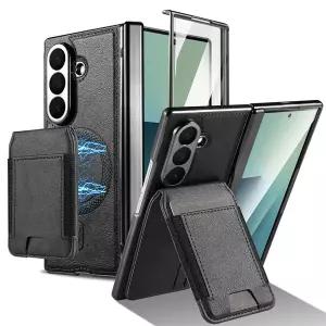 갤럭시Z 폴드4 케이스/F936 맥세이프 카드포켓 글라스 힌지보호 가죽케이스