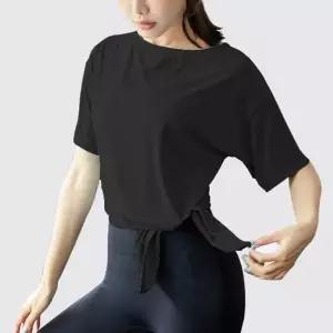 여성 요가 운동 헬스 트레이닝 트임 반팔 상의 티셔츠 트레이닝티셔츠 (WD97087)