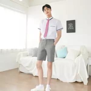 교복몰 스판 연그레이 교복 반바지(남자) 교복 학생복