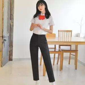 교복몰 (하복)스판 블랙 교복바지(여자) 교복 학생복