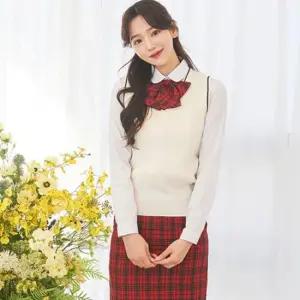 교복몰 (허리조절)사계절 레드체크 교복치마 교복