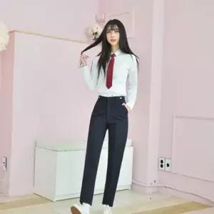 교복몰 (허리조절) 스판 네이비 교복바지(여자) 교복