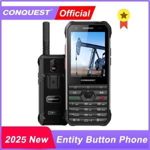2025 새로운 CONQUEST F3 잠금 해제 4G 듀얼 SIM 견고한 휴대 전화 키보드 강력한 플래시가 장착 된 휴대폰