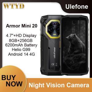 Ulefone 아머 미니 20 러기드 나이트 비전 스마트폰, 8GB + 256GB 4.7 인치, 안드로이드 14 헬리오 G99, 62
