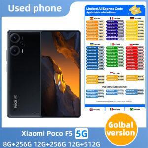 샤오미 포코 F5 5G 스마트폰 배터리 용량 5000mAh 하이퍼차지 67W 64MP 카메라 오리지널 측면 장착 중고폰