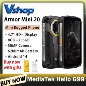 울레폰 아머 미니 20 러기드 폰 8GB+256GB 나이트 비전 4.7인치 안드로이드 14 미디어텍 Helio G99 옥타 코
