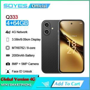 SOYES Q333 4GB RAM 64GB ROM 안드로이드 12.0 스마트폰 MTK6762 2000mAh 얼굴 ID 4G LTE Type-C OTG 3.58'
