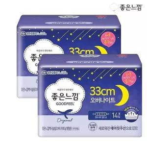 좋은느낌 에어핏쿠션 맥시슬림 오버나이트 14입x2팩