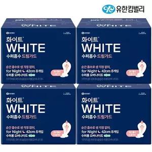 화이트 수퍼흡수 드림가드 오버나이트 수퍼롱 8개x4팩