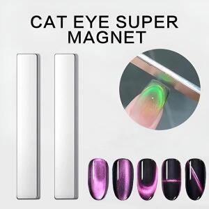 2pcs 네일 아트 마그네틱 펜 3D 고양이 눈 그림 손톱 디자인 듀얼 엔드 자석 완드 젤 폴란드어 매직 크리스