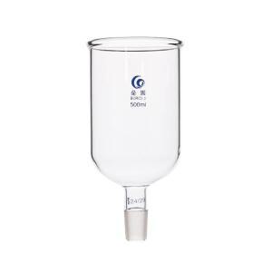 실험실 공급에 사용하기위한 표준 접지 입구가있는 투명 50mm ~ 유리 원통형 피드 깔때기 1 개