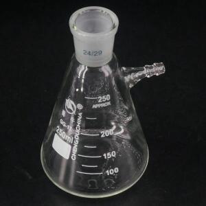 250ml 19/26 24/29 그라운드 조인트 붕규산 유리 원추형 필터 플라스크 (사이드 암 실험실 제품 교육 포함)