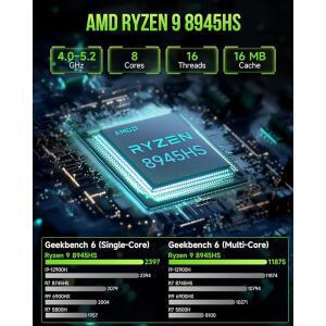 GMKTEC 게이밍 PC, K11 AMD RYZEN 16T, 8945HS(8C / OCULINK, 5.2GHZ), RAM /디스플레이포트 9 LAN, HDMI PC 1TB DDR5 컴퓨터, 미니 2.5GBE 32GB 듀얼 /USB4*2 데스크탑 최대 NIC