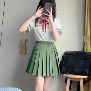 그린 반팔셔츠 교복치마 세트 교복 학생복 여자교복