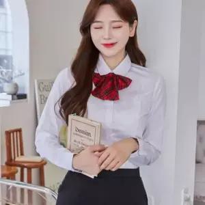 교복몰 (빅사이즈) 여성 교복 셔츠 각카라 그레이체크