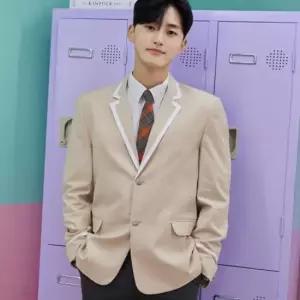 교복몰 연베이지 화이트라인 남자 자켓 교복 학생복