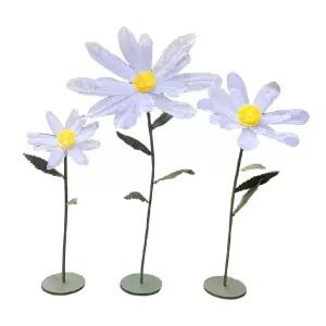 대형 포토존 종이꽃 꽃 조화 장식 3종 보라 데이지 플라워 세트 셀프웨딩