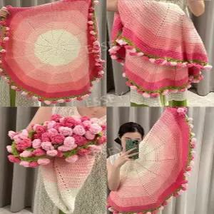 꽃다발담요 어버이날선물 뜨개꽃다발 DIY