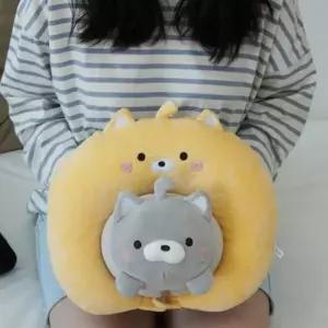 변신 고양이 목베개 목쿠션 인형 2color 기내용 여행용 캐릭터 사무실 목배