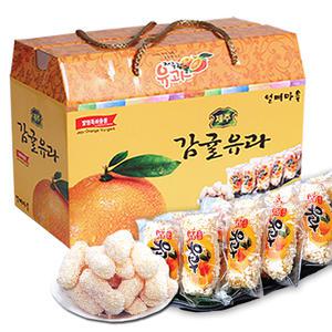 제주 감귤 유과 300g~500g~2kg 설날 선물세트 한과 설 명절 부모님 선물  부모님 효도 명절 떡 약과 간식 요양원 유치원 단체 찹쌀 어린이집