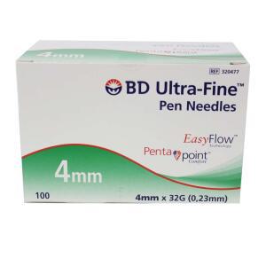 BD 울트라파인파인 PRO 인슐린 펜니들/4mm X 32G(0.23mm)/100개/주사바늘/주사침