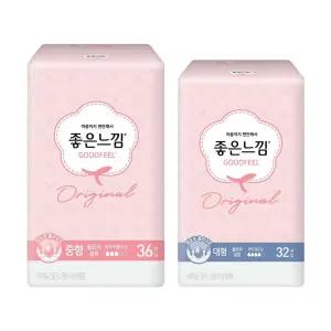 좋은느낌 오리지널 울트라슬림, 중형, 36매, 1개 + 대형, 32매, 1개