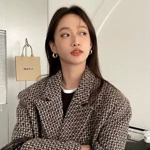 [하프클럽/]브아런 2color 심플 금색 은색 볼드 이어링 여성