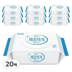 탐사 깨끗하게 물티슈, 100개입, 20개 one option