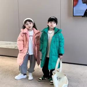 여아 남아 키즈 컬러풀 롱 패딩 점퍼
