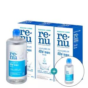 [바슈롬] 리뉴 후레쉬 500ml x 3개 + 120ml / 소프트 렌즈 세척액