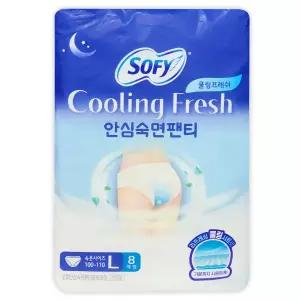 쏘피 쿨링 프레쉬 안심숙면 팬티 대형 생리대 팬티형 L 사이즈 SOFY 8개입 1팩