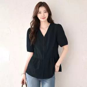 [예쎄] 링클 페플럼 퍼프 반소매 블라우스(S5MBL161A)