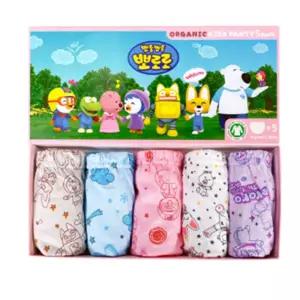 뽀로로 오가닉 면 팬티 아동 속옷 아기면 어린이 아동 팬티 여아용 삼각 5p 세트