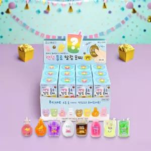 랜덤뽑기 음료 말랑이 모형 모찌 3탄 뽑기놀이 스퀴시 가방고리 (24개입박스)