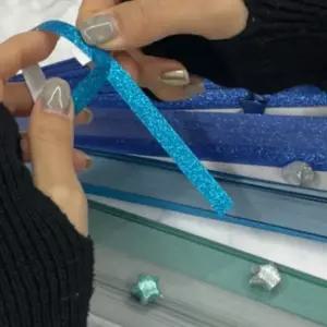 긴색종이 반짝이 별접기 별종이 세트 블루 미술용품 파스텔색종이 행복공예 (WFIFIP5)