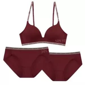 [롯데백화점]예스 와인 일체형 노와이어 쉼표 브라 팬티1+1 세트YSWBYA30YSWPYA31WN