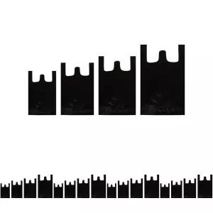 검정 검은 비닐 봉투 봉지 대형 100매/손잡이/세트/대용량/묶음/마트/쇼핑/포장/일회용/시장/업소/용/가정