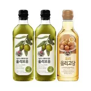 백설 압착올리브유900ml 2개+올리고당1개
