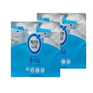 깨끗한나라 페퍼민트 블루 물티슈 캡형 60매 6입 2팩