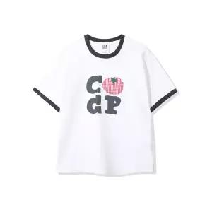 [코드그라피](대전신세계) [CGP] (우먼) CGP 체크 토마토 링거 반소매 티셔츠-화이트 (CBFUWTS1240)