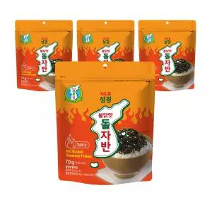 성경김 불닭맛 돌자반 매운맛 김자반 밥반찬 안주 70g 4개
