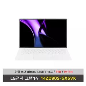 LG전자 그램14 노트북 14ZD90S-GX5VK 울트라5 SSD1TB교체/16G/Win11설치 무선마우스+패드 - KW